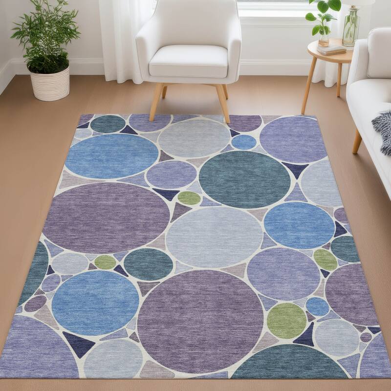 Machine Washable Indoor/ Outdoor Contemporary Rowan Chantille Rug