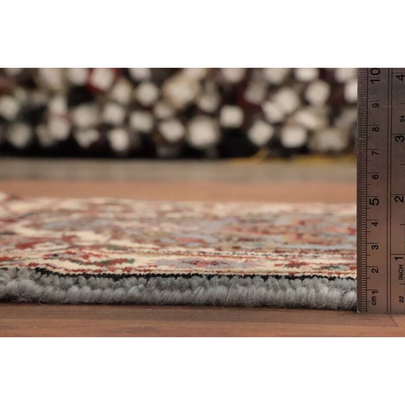 Hand Knotted Oriental 100% Wool Carpet Traditional Medallion Navy Blue & Blues Heriz (serapi) Area Rug - 3' 0'' X 2' 0''