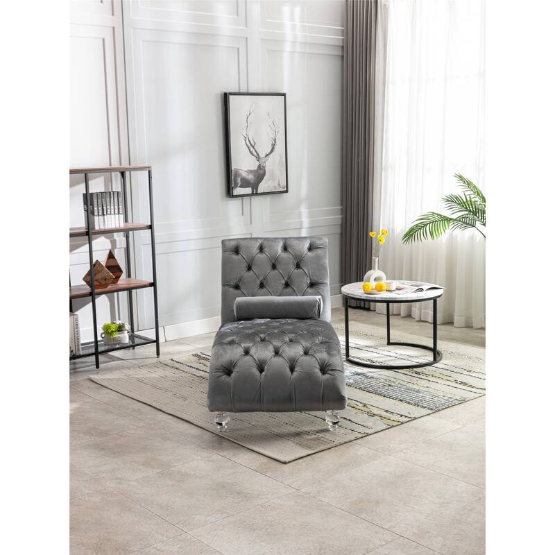 Velvet Chaise Lounge Indoor Chair, Leisure Long Lounger Concubine Sofa