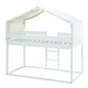 preview thumbnail 9 of 7, White Twin over Twin Wood Bunk Bed with Tent & Under Bed Space