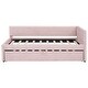 preview thumbnail 21 of 24, Twin Size Daybed Upholstered Platform Bed L-shaped Daybed with Horizontal Stripe Backrest and Trundle, Box Spring Not Required