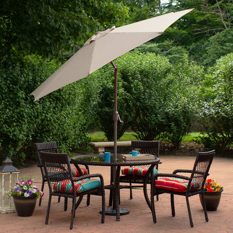 9ft Outdoor Patio Market Umbrella with Hand Crank and Tilt