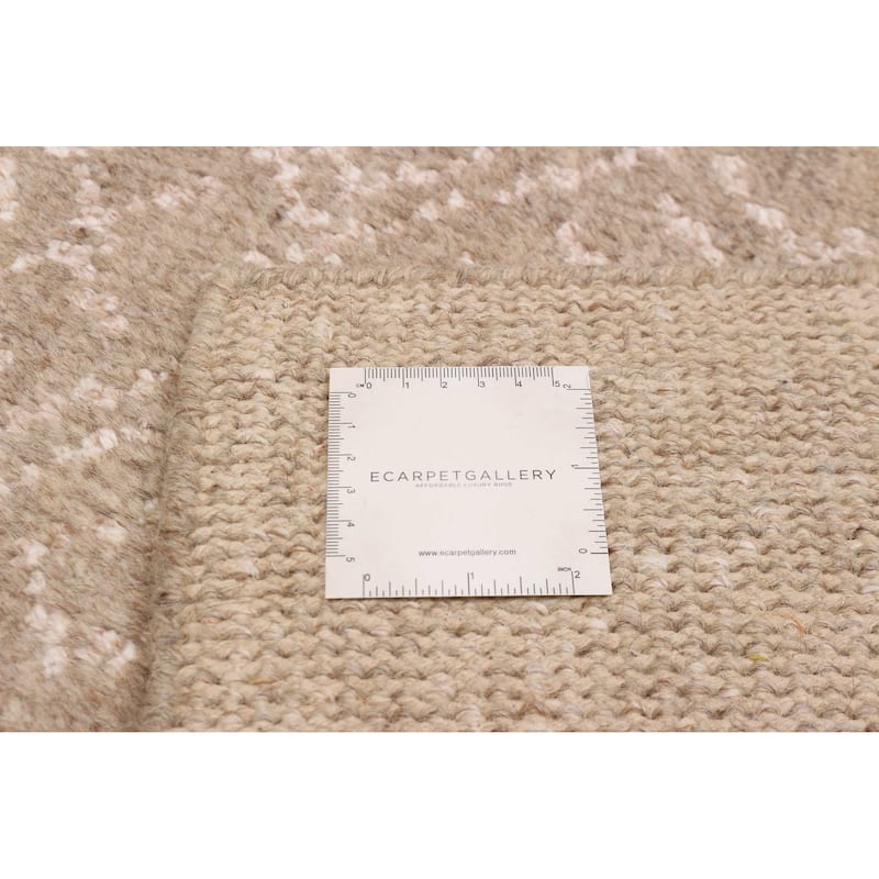 ECARPETGALLERY Hand-knotted Tangier Tan Silk, Wool Rug - 5'0 x 7'3