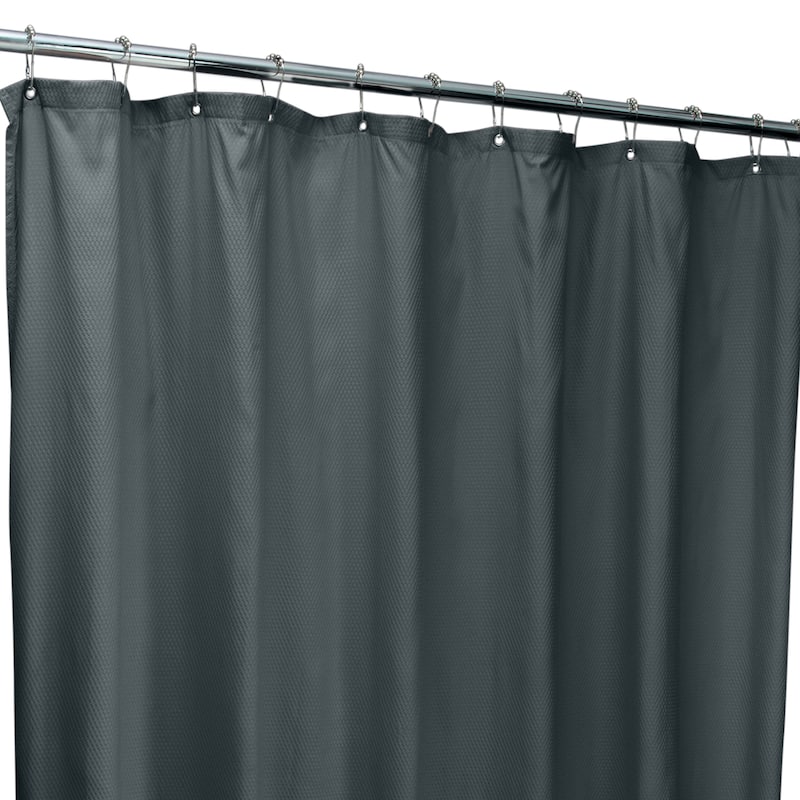 Bath Bliss Microfiber Soft Touch Diamond Design Shower Curtain Liner in Charcoal - Charcoal