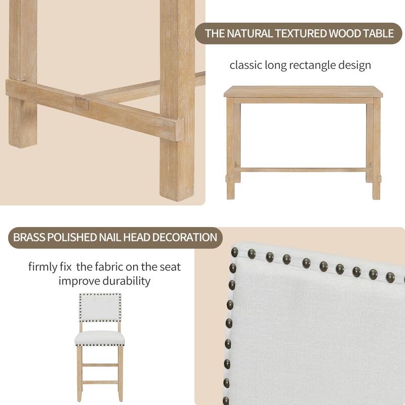 Small Apartment Dining Table and Chair Sets Kitchen Dining Table and Chair Sets with Nailhead Trim Chairs for Dining Room