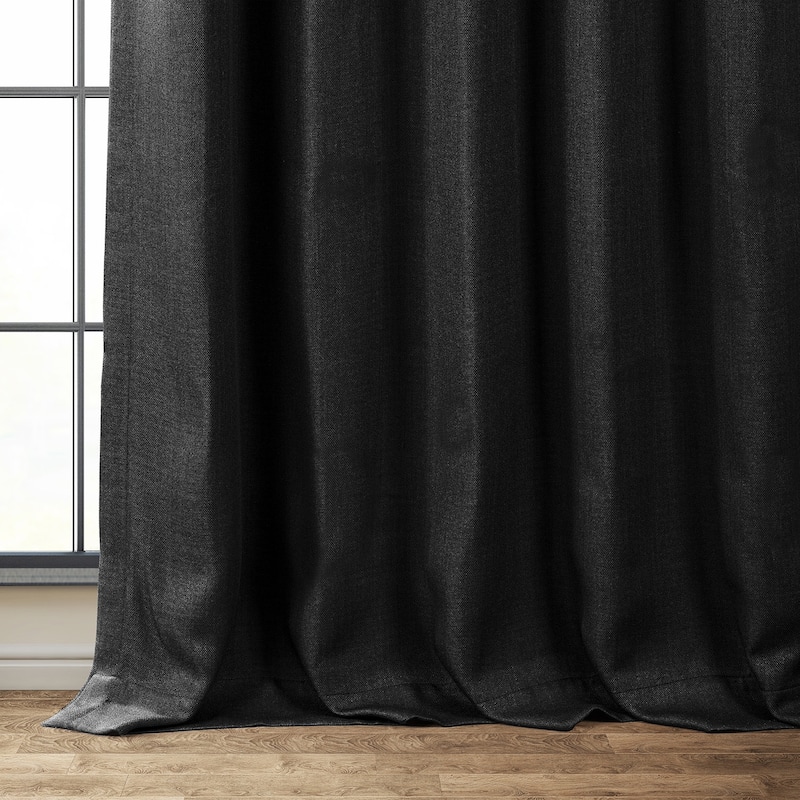 Exclusive Fabrics Faux Linen Room Darkening Curtain (1 Panel)