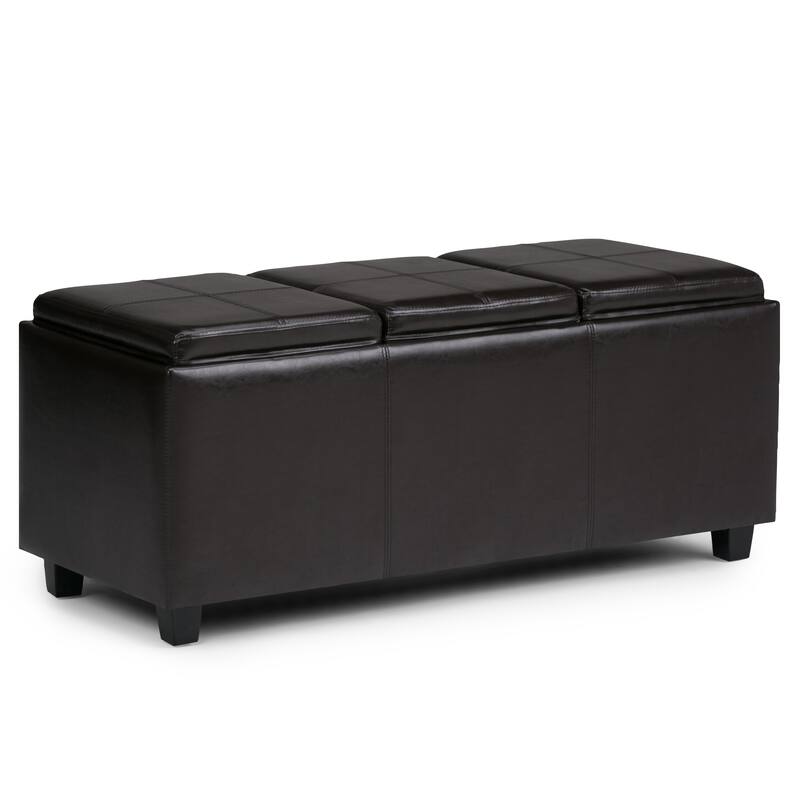 WYNDENHALL Franklin 42-in. Wide Contemporary Rectangular Storage Ottoman