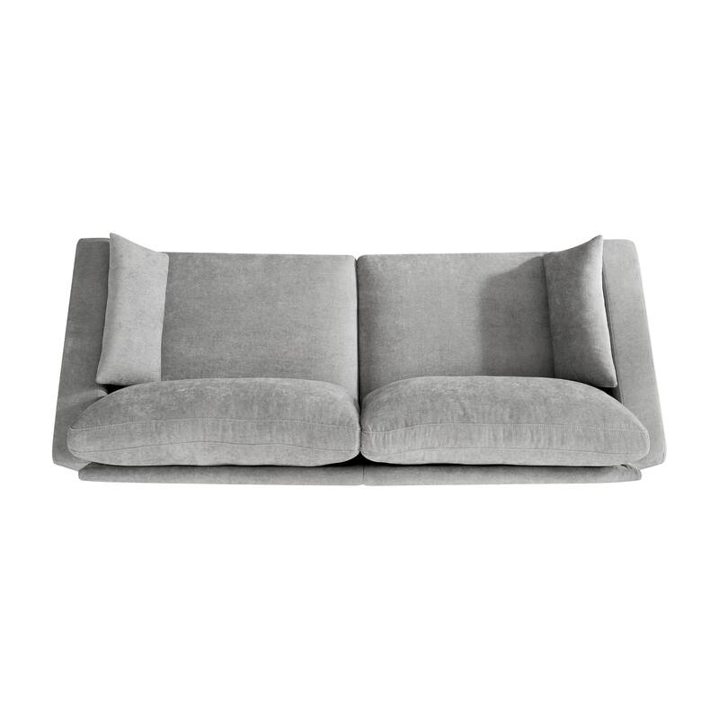 Modern Loveseat Sofa for Living Room, Removable Cover, Spring Cushions, Solid Wood Frame, Wide Armrest for Small Space