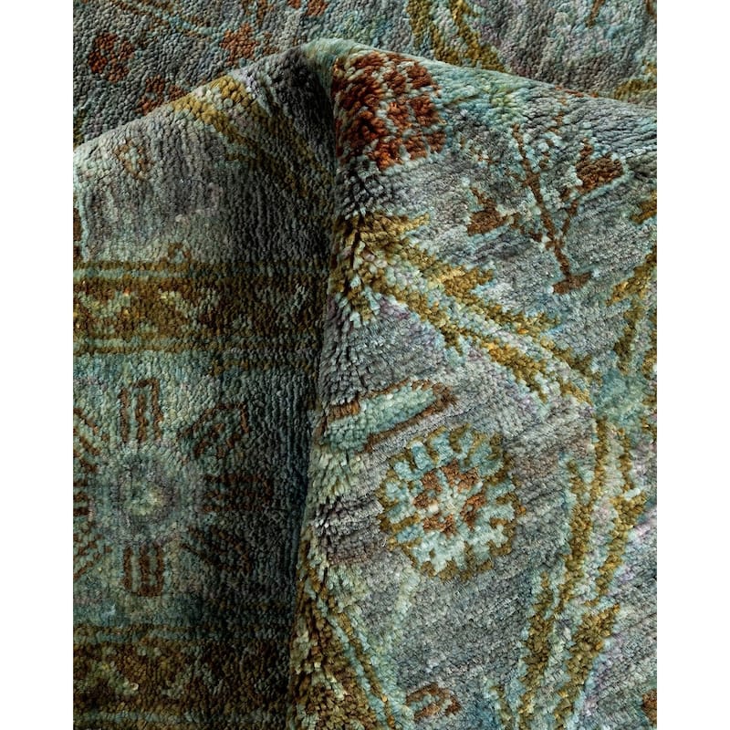 Vibrance, One-of-a-Kind Hand-Knotted Area Rug - Gray, 3' 2" x 5' 2" - 3' 2" x 5' 2"