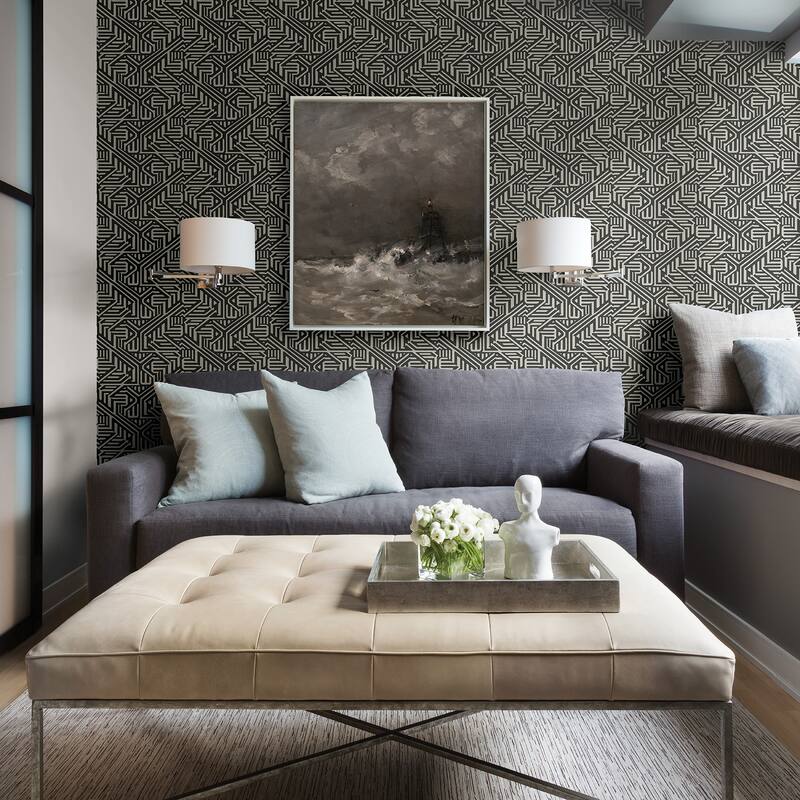 A-Street Prints Nambiti Black Geometric Wallpaper