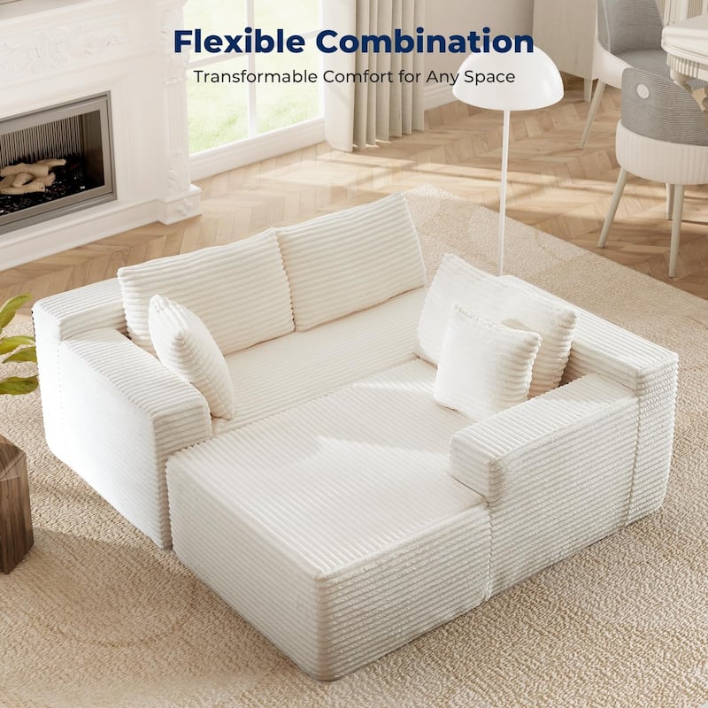 103" Cloud Sectional Couch for Living Room, Boneless L-Shaped Modular Couch with Chaise Lounge