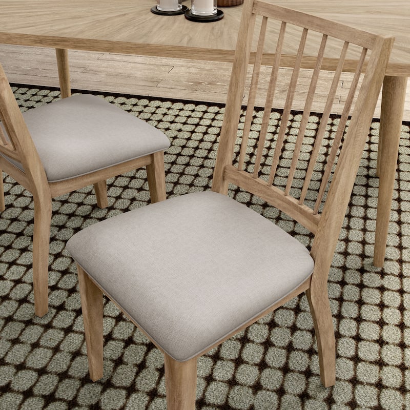 Furniture of America Marlowe Farmhouse Brown Solid Wood Dining Chairs (Set of 2)