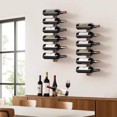Wine Rack Wall Mounted - 10.7"D x 3.2"W x 12.4"H