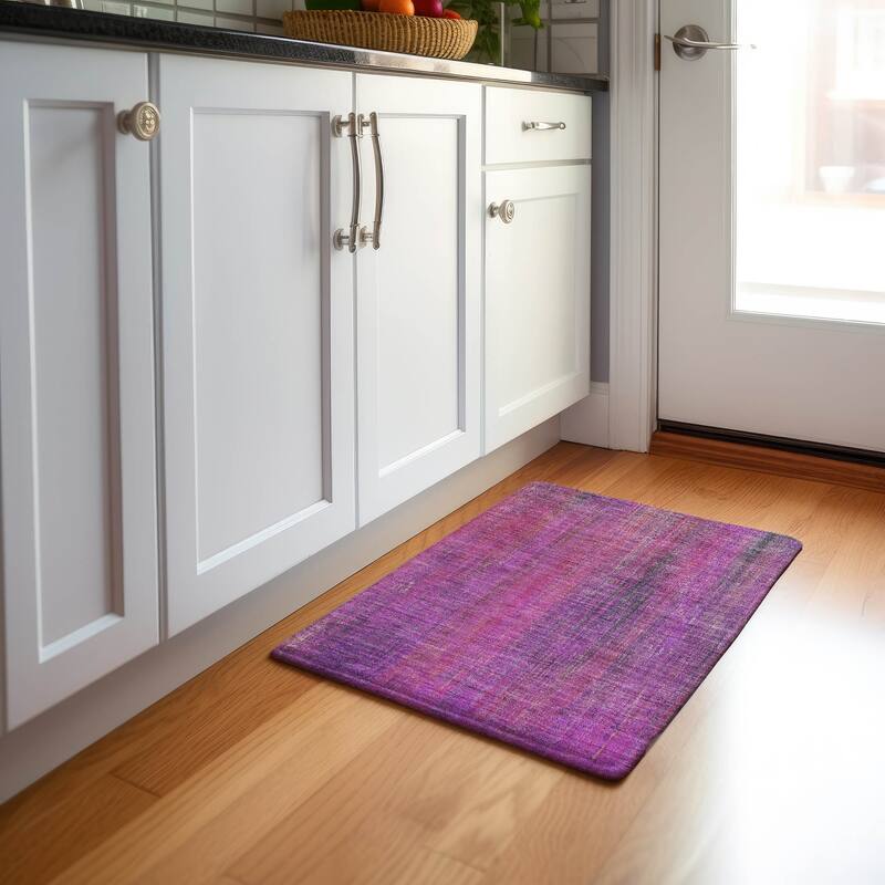 Premium Washable Super Soft Solid Abstract Mayfield Rug - Lilac - 1' 8" x 2' 6" - Rectangle