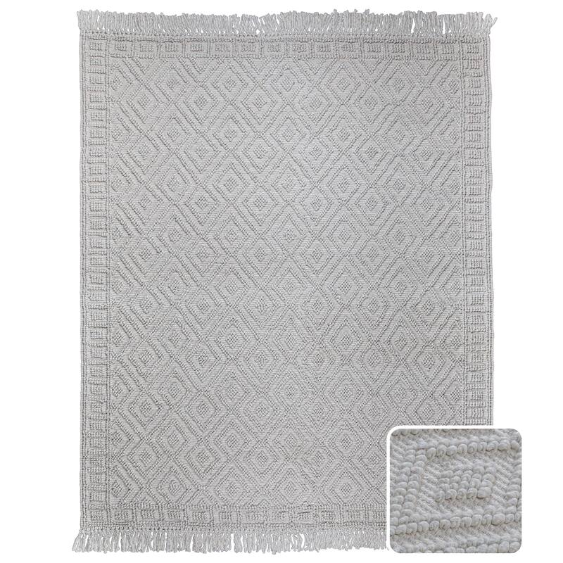 Wyndenhall Pickett 8 x 10 Area Rug Contemporary in Ivory - 8 ft x 10 ft 96"d x 120"w x 0.5" h