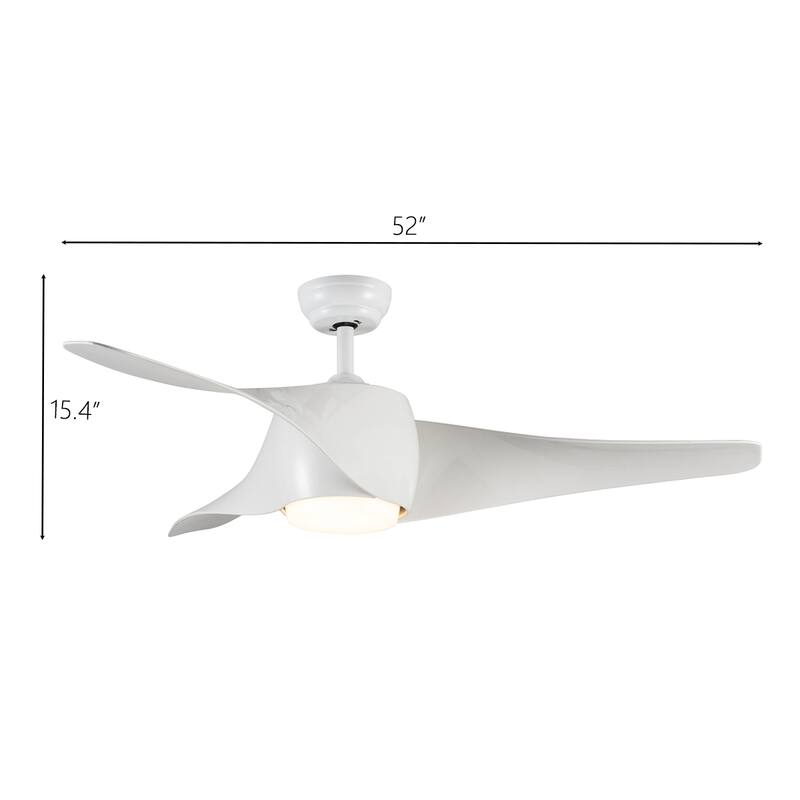 52 in. 3 Blades LED Indoor Smart Ceiling Fan with Remote Control