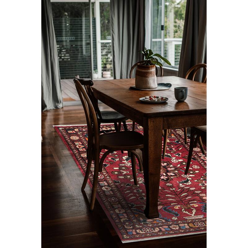 ECARPETGALLERY Hand-knotted Anadol Red Wool Rug - 3'7 x 5'0