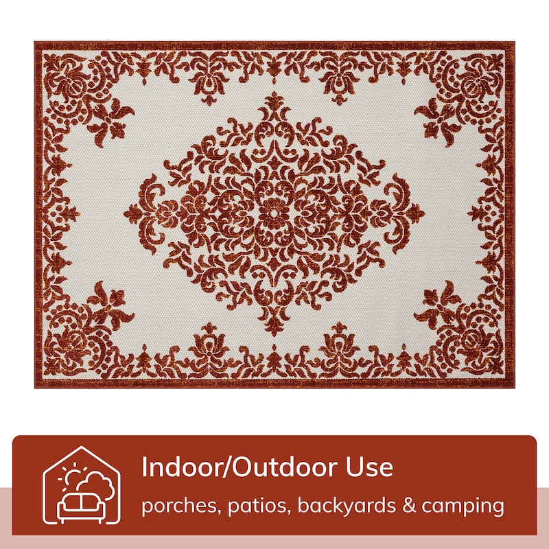 Well Woven Dorado Arid Modern Indoor Outdoor Medallion Area Rug