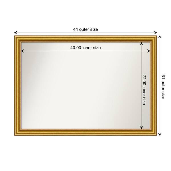 dimension image slide 64 of 93, Wall Mirror Choose Your Custom Size - Extra Large, Townhouse Gold Wood
