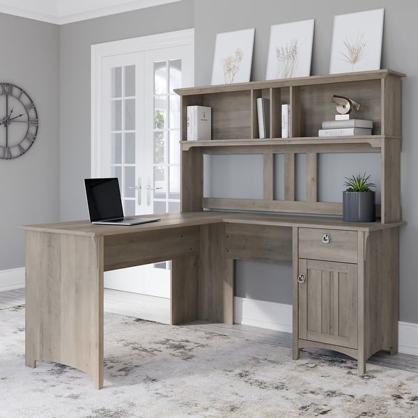 Salinas L-shaped Desk with Hutch by Bush Furniture - On Sale - Overstock -  32162374