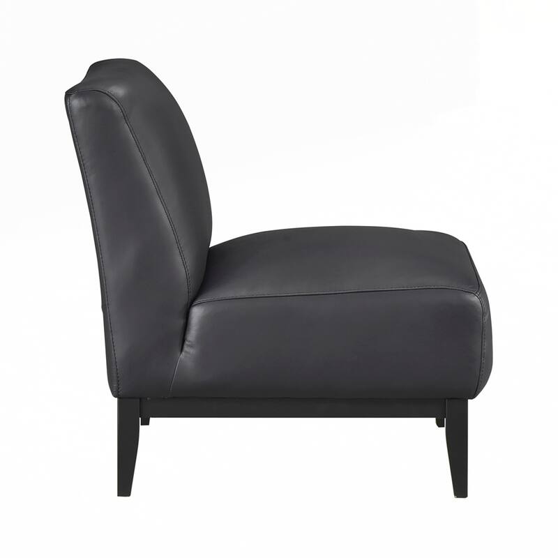 Upholstered Accent Chair Cushion Seat Back with Solid Wood Leg