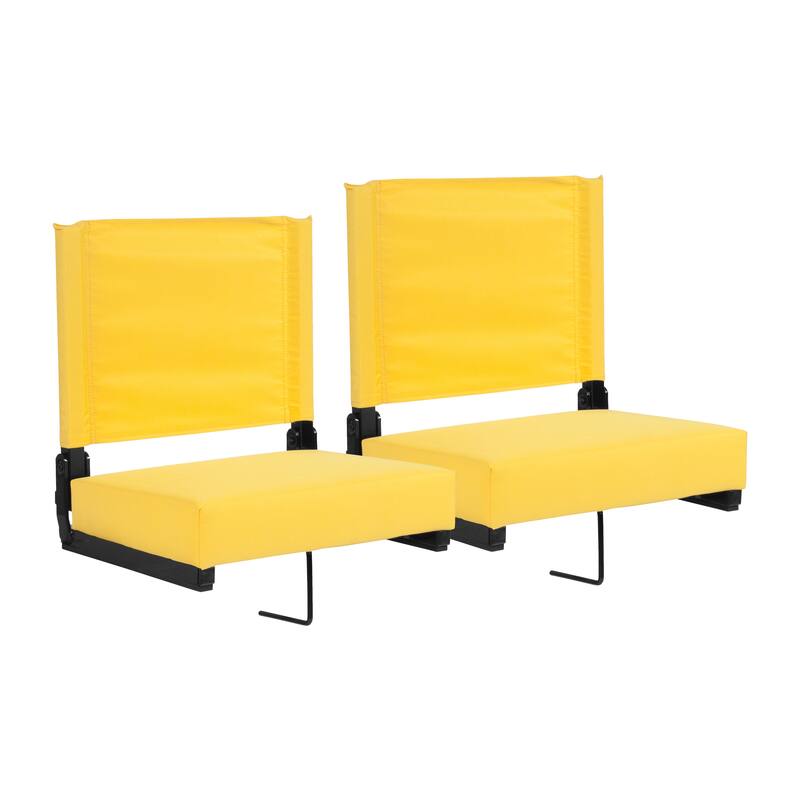 2 Pack 500 lb. Rated Lightweight Stadium Chair-Handle-Padded Seat
