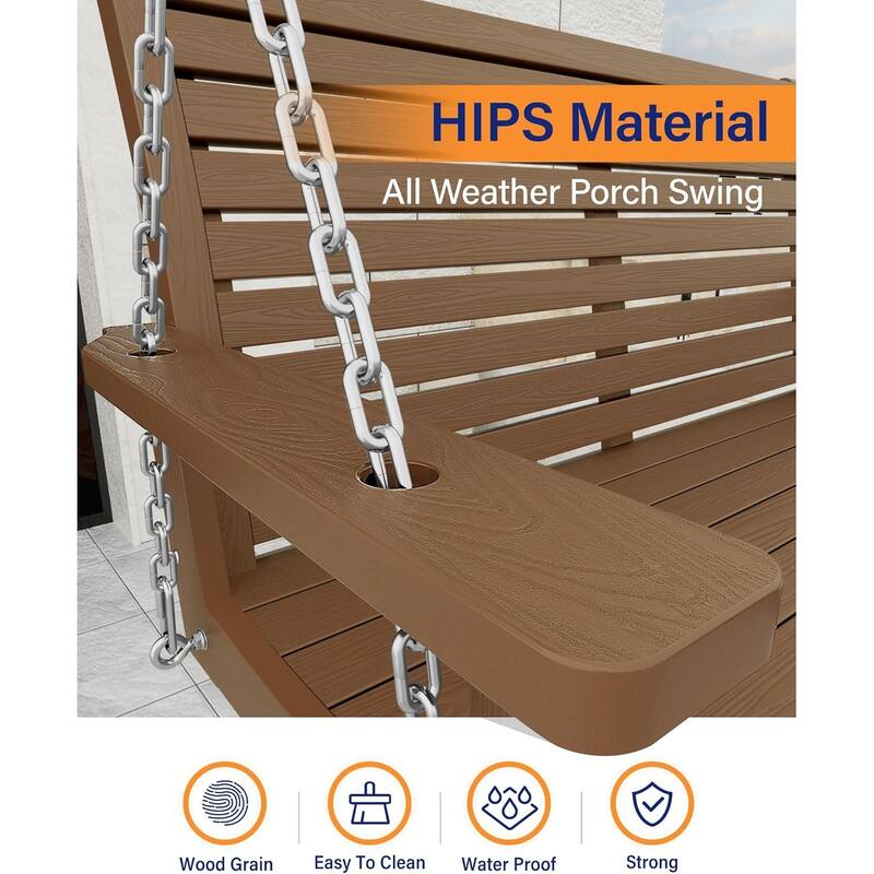 WINSOON 55" All Weather HIPS Outdoor Porch Swing