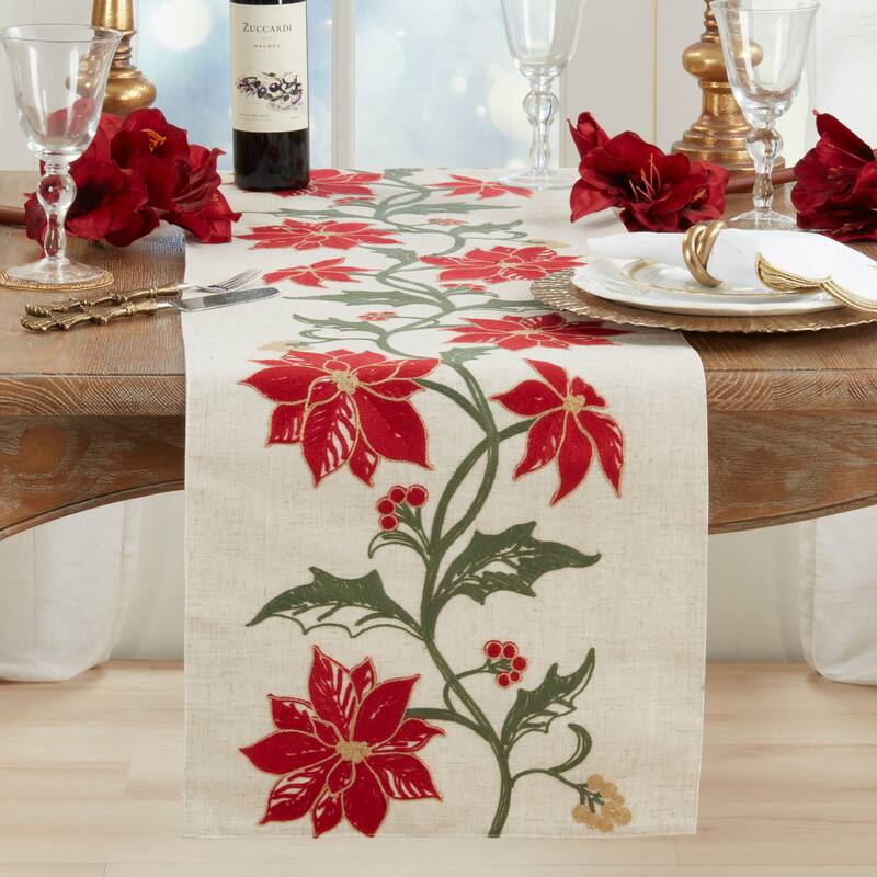 Poinsettia Table Runner - 16"x70"