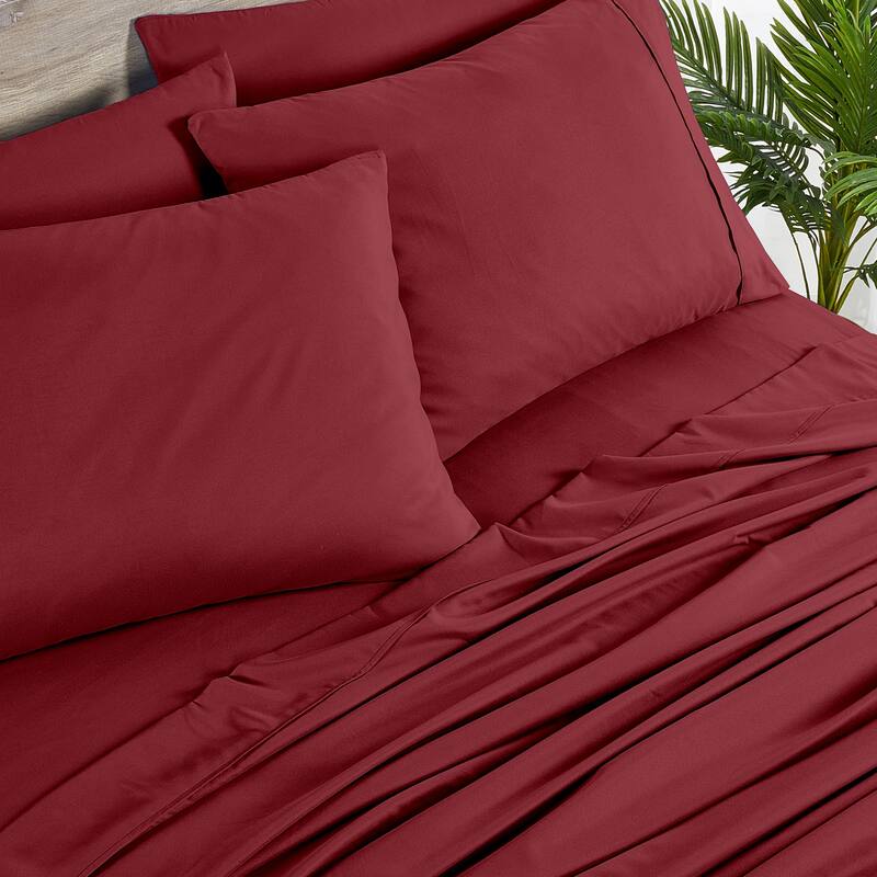 Bibb Home 2000 Count 6-Piece Rayon from Bamboo Sheet Set
