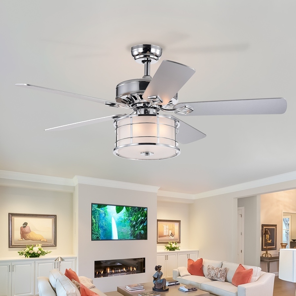 Ceiling fan with drum light shade hotsell
