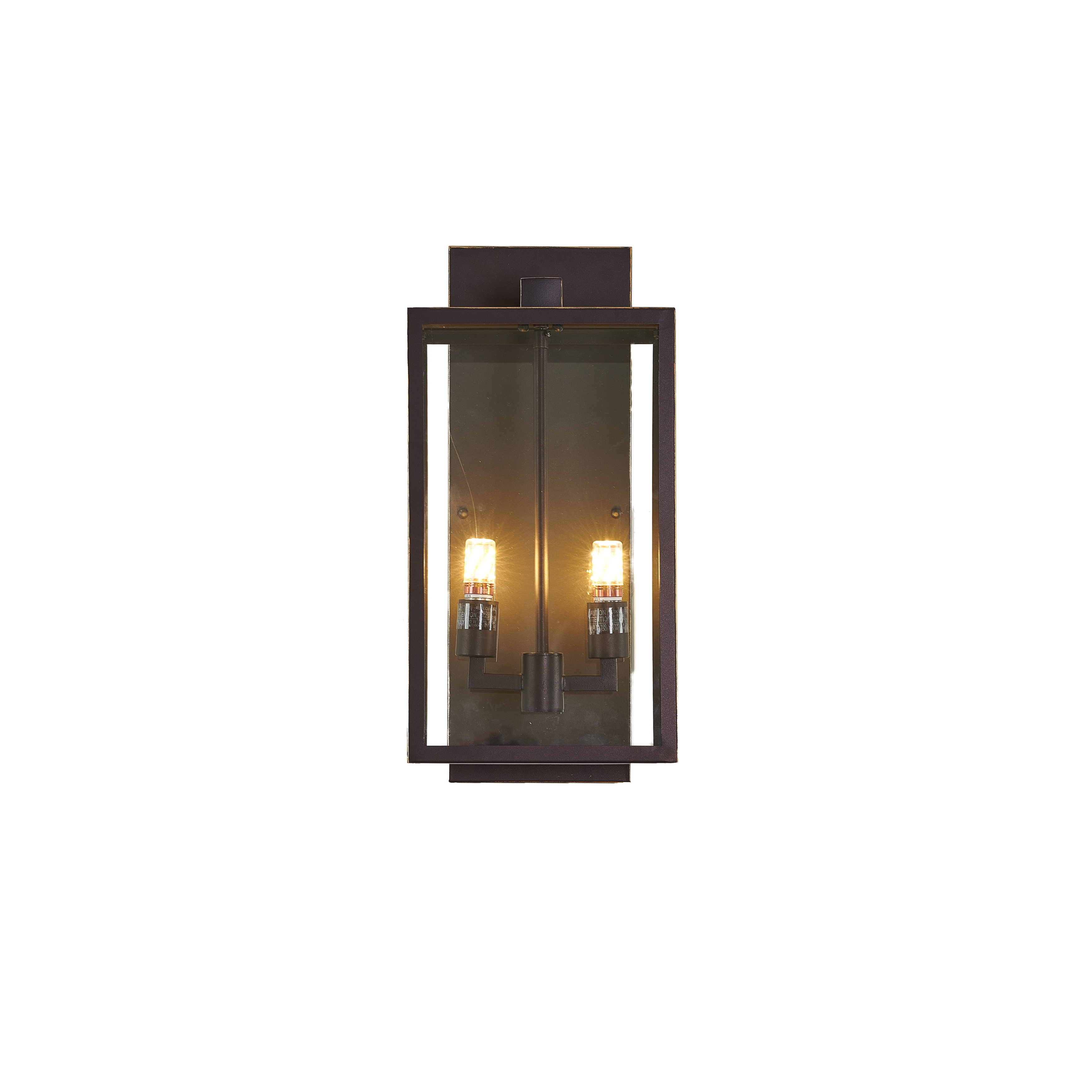 Industrial 2 Light Black Outdoor Wall Sconce With Clear Glass Shade - N/A