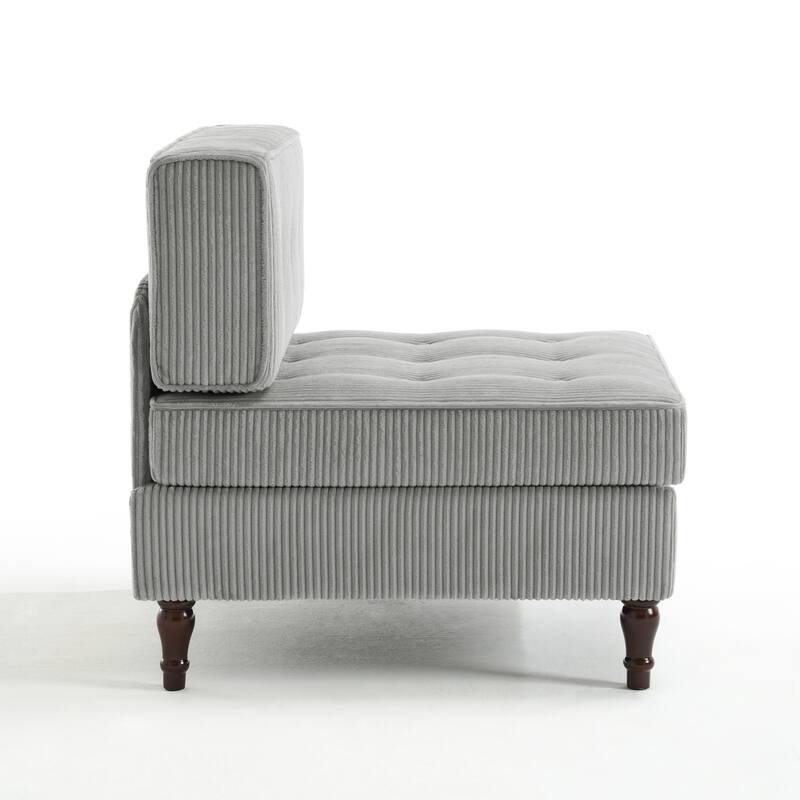 32.57" W Upholstered Corduroy Armless Accent Chair