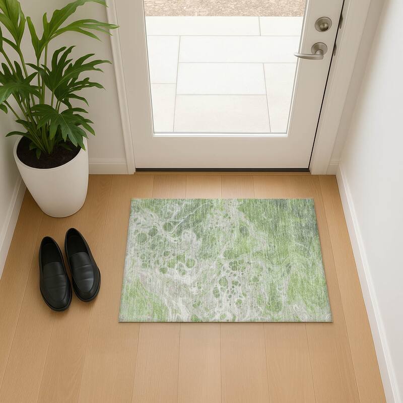 Premium Washable Super Soft Contemporary Mayfield Rug - Aloe - 1'8" x 2'6"