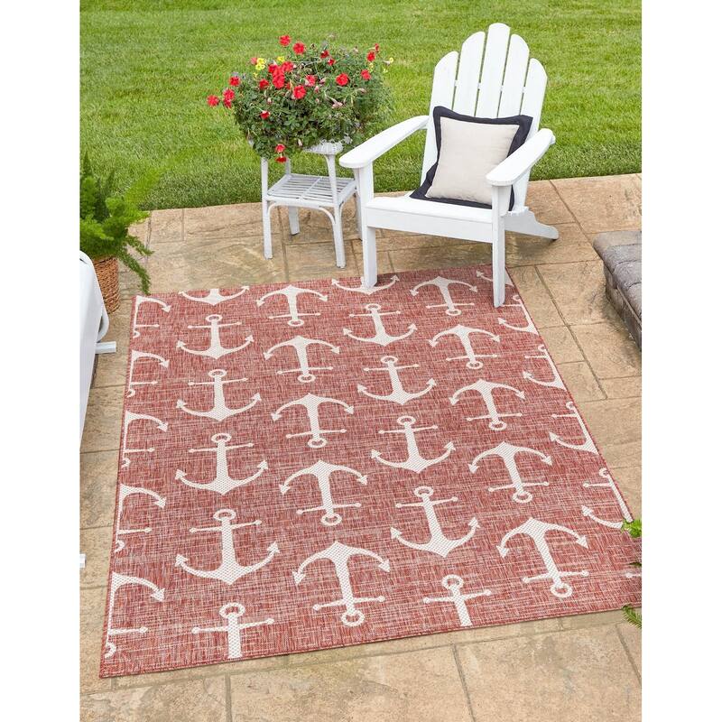 Outdoor Trisha Collection Area Rug - Rust Red - 10'x13'