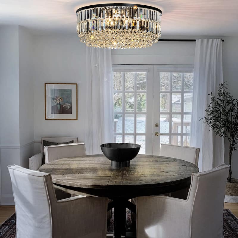 Modern Glam Tier Crystal Flush Mount Ceiling Light