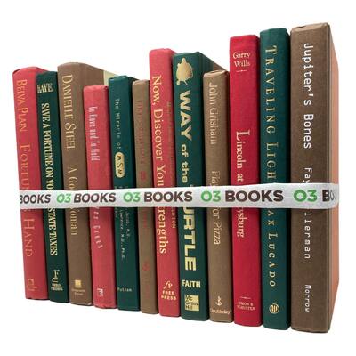 Silver Lining Decorative Books Red Green and Brown - N/A