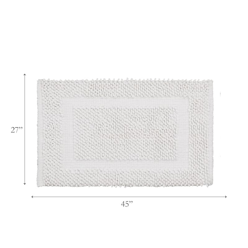 Sophie Border Ultra-plush Chenille Non-Slip Cotton Bath Mat