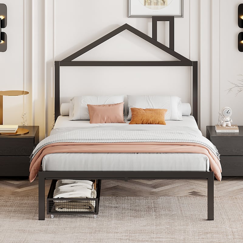 Metal Platform Bed with two drawers