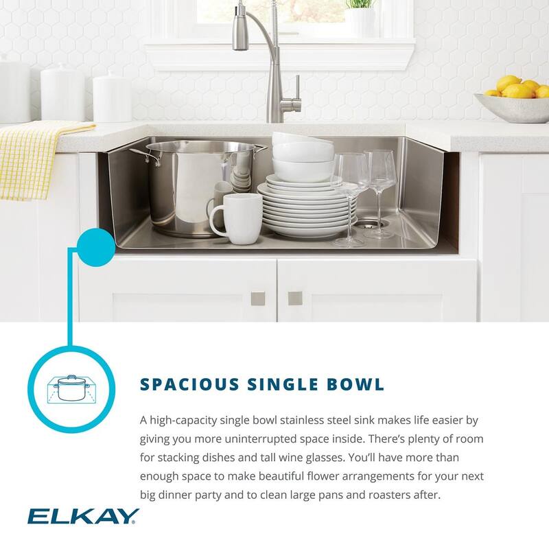 Elkay Crosstown 18 Gauge Stainless Steel 22-1/2" x 18-1/2" x 9", Single Bowl Undermount Sink Kit