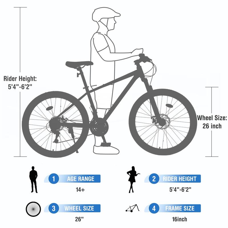 Mountain Bike for Men and Women 26 inch 24 Speed