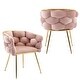 preview thumbnail 1 of 3, Velvet Accent Chairs, Set of 2 - Pink