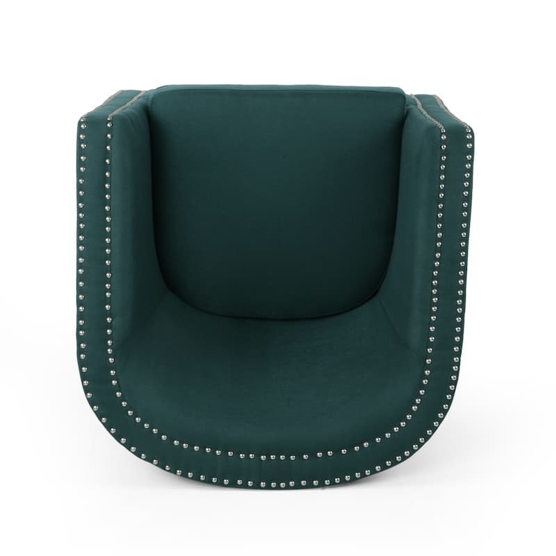 Green 31.25" Upholstered Swivel Club Chair