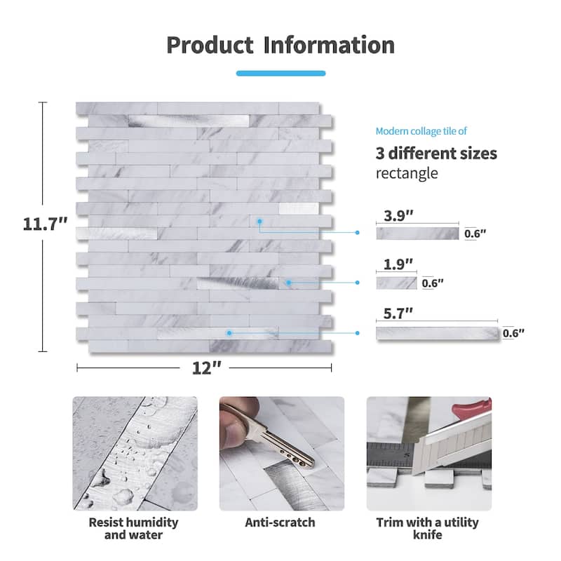 Art3d Peel and Stick Stone Backsplash Tile for Kitchen Bathroom(10 sq.ft/box)