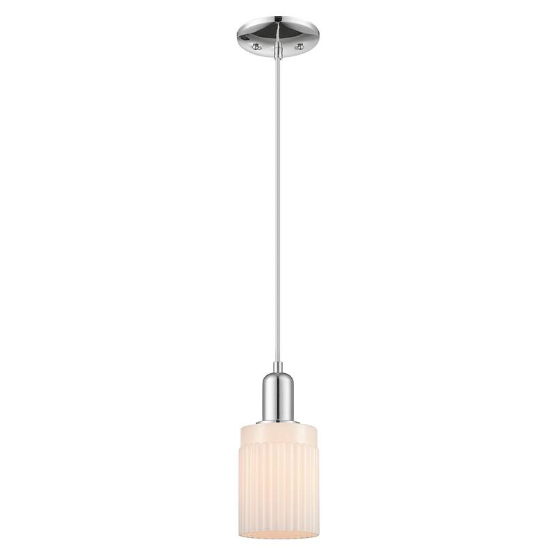 Innovations Lighting Endless Possibilities Arcadia - Hadley - 1 Light 5" Cord Hung Mini Pendant - Polished Chrome/Matte White
