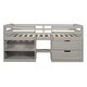 preview thumbnail 9 of 14, Elegant & Functional Design Twin Size Loft Bed With Two Shelves And Two Drawers,Beautiful Piece for Bedroom,Antique Gray