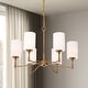 preview thumbnail 15 of 14, Liam 6 Light Chandelier Burnished Brass White Opal Glass - Burnished Brass