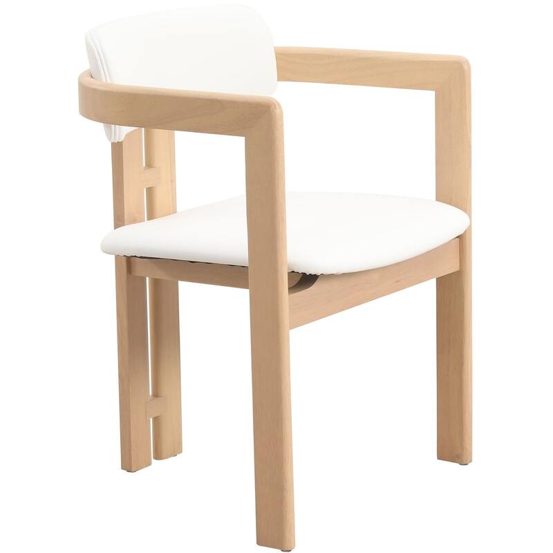 Velo Solid Wood Dining Chair Open Back Modern Accent Side Armchair - White