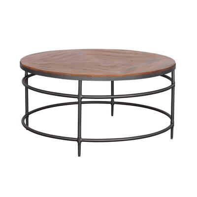 Nalani Industrial Solid Wood & Iron Cocktail Table