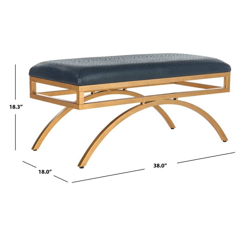 SAFAVIEH Belinda Modern Glam Arc Bench - 38" x 18" x 18.3" - 38Wx18Dx18H