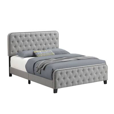 Littleton Transitional Fabric Upholstered Tufted Panel Bed